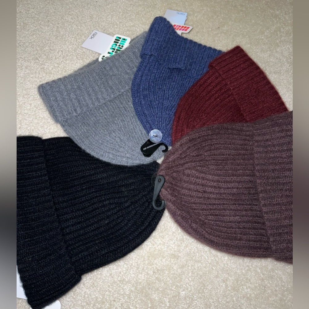 NWT Cashmere Ribbed Cuff Beanie Hat Choose Color One Size